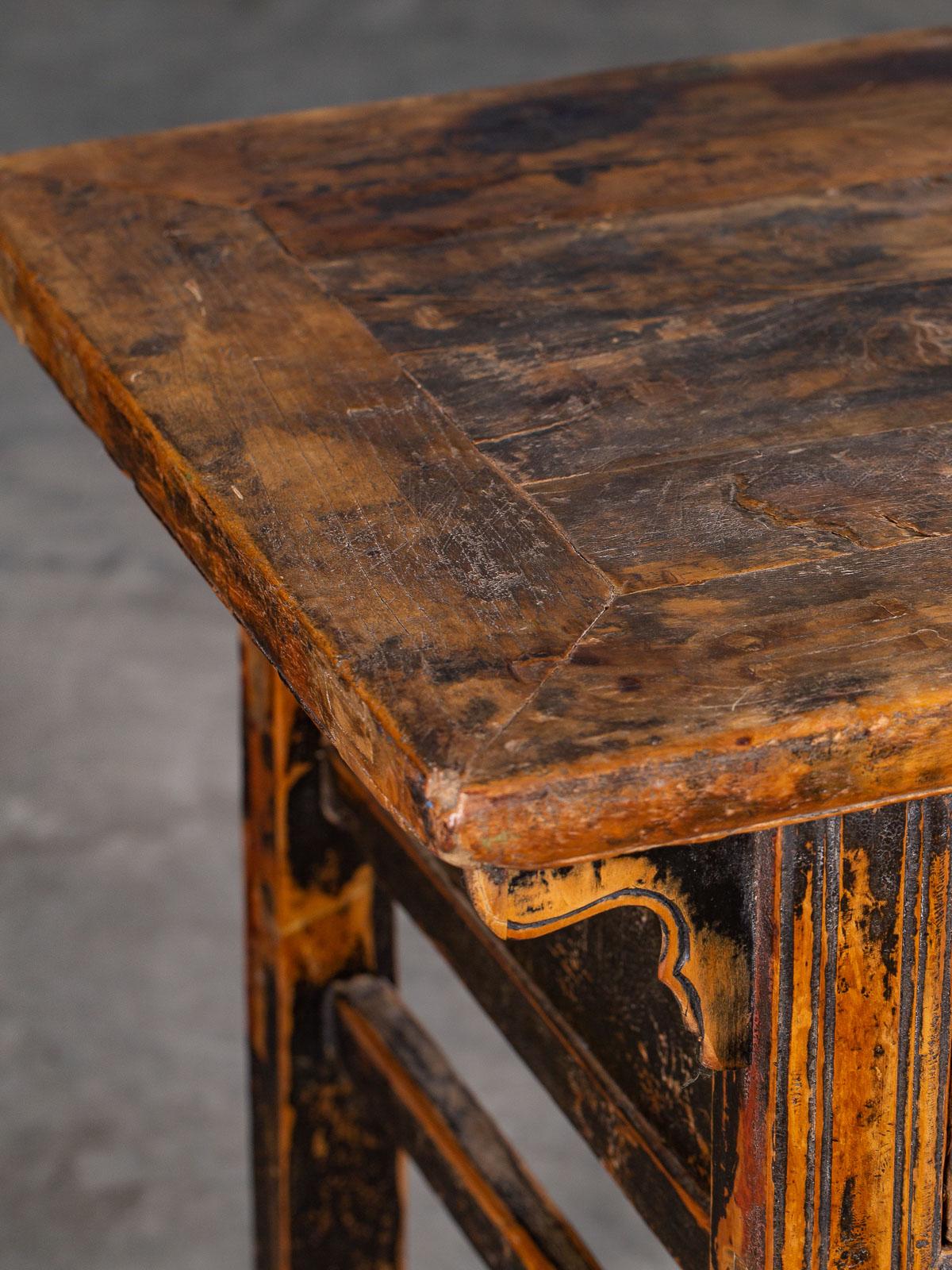 Antique Chinese Table with Drawer Kuang Hsu Period, China, circa 1875 In Good Condition In Houston, TX