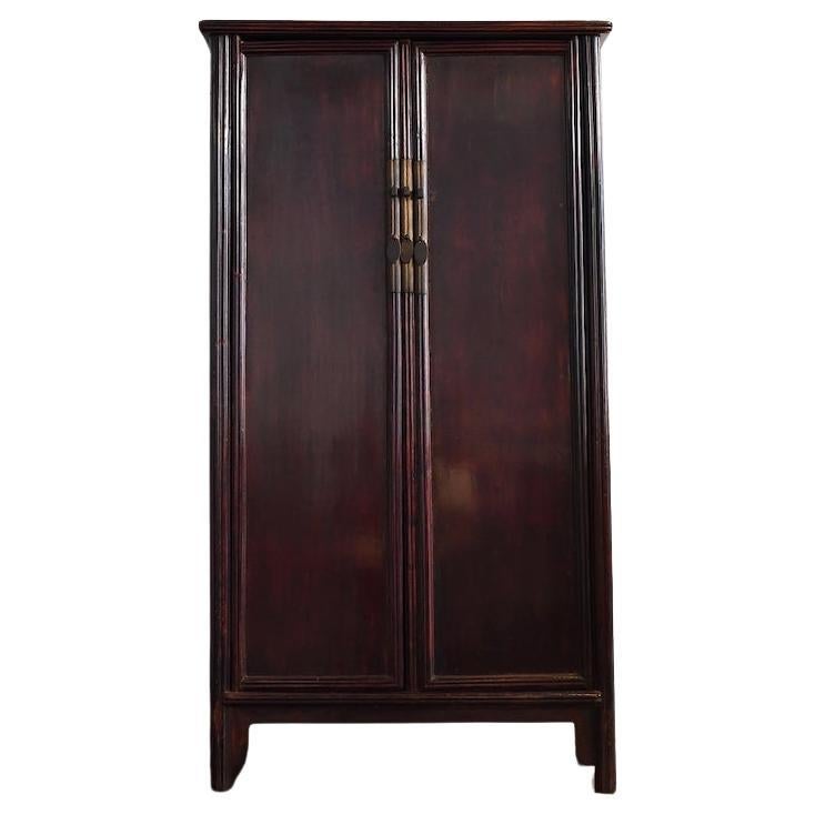 Antique Chinese Tapered Round Cornered Cabinet, Circa 1850 'Late Qing Dynasty' For Sale