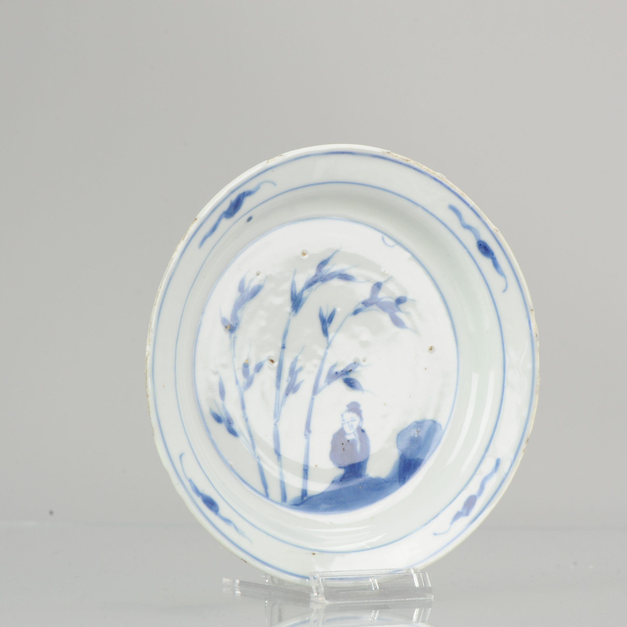 Antique Chinese Taste 17c Kosometsuke Tianqi/Chongzhen Dish Porcelain Mi For Sale 5