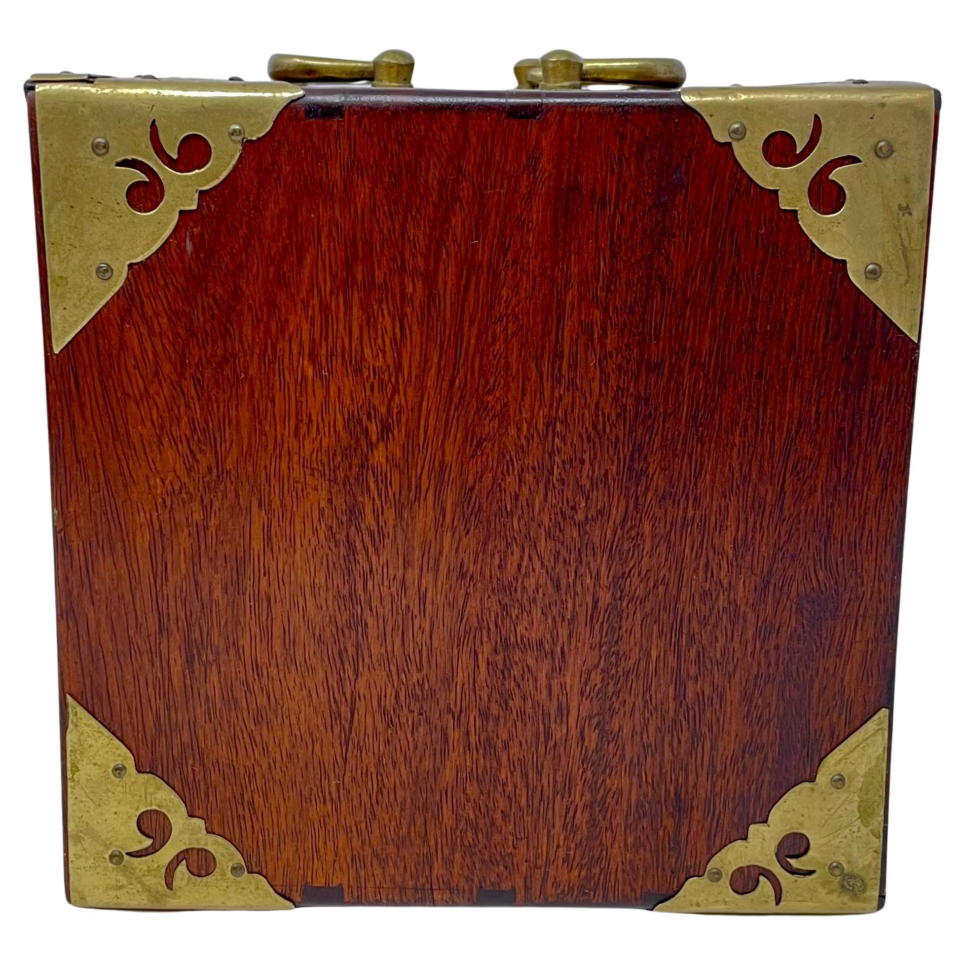 20th Century Antique Chinese Teakwood Mahjong Game Set, Circa 1920's.