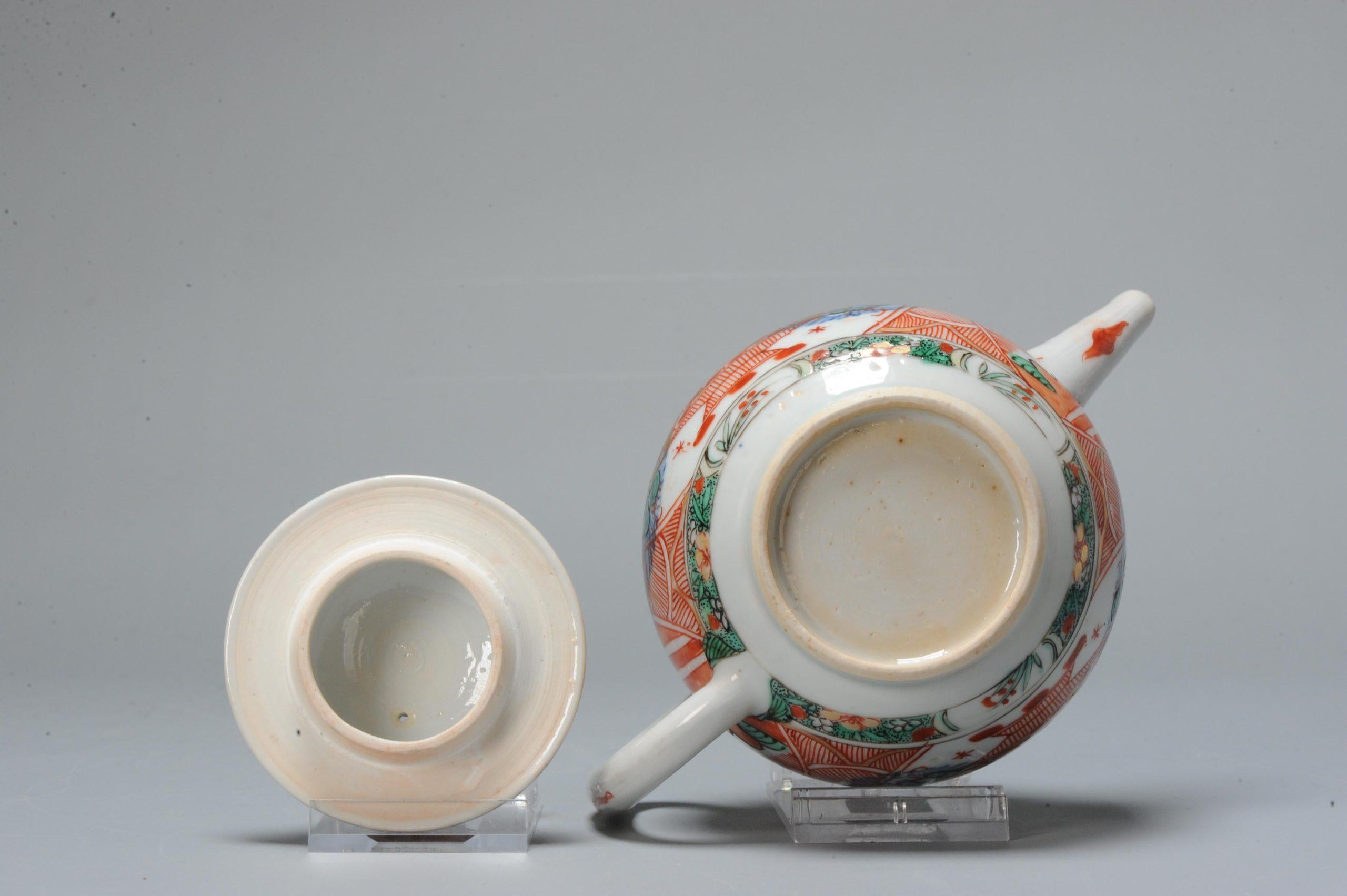 18th Century and Earlier Antique Chinese Teapot Kangxi/Yongzheng Imari Amsterdam Bont Qing For Sale