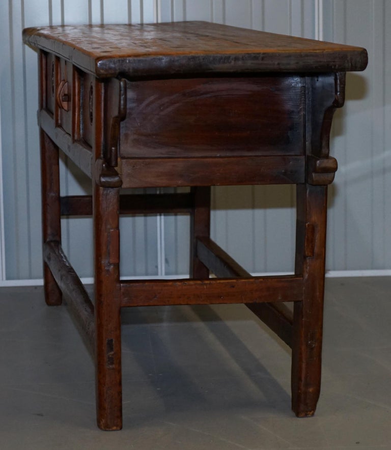 Antique Chinese Temple Alter Sideboard with Cupboards in Solid Teak