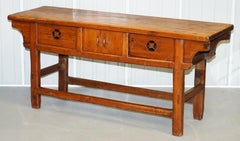 Antique Chinese Temple Alter Sideboard with Cupboards in Solid Teak Reddish