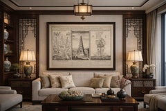 Antique Chinese Temple & Pagoda Engraving — Chatelain, 1719