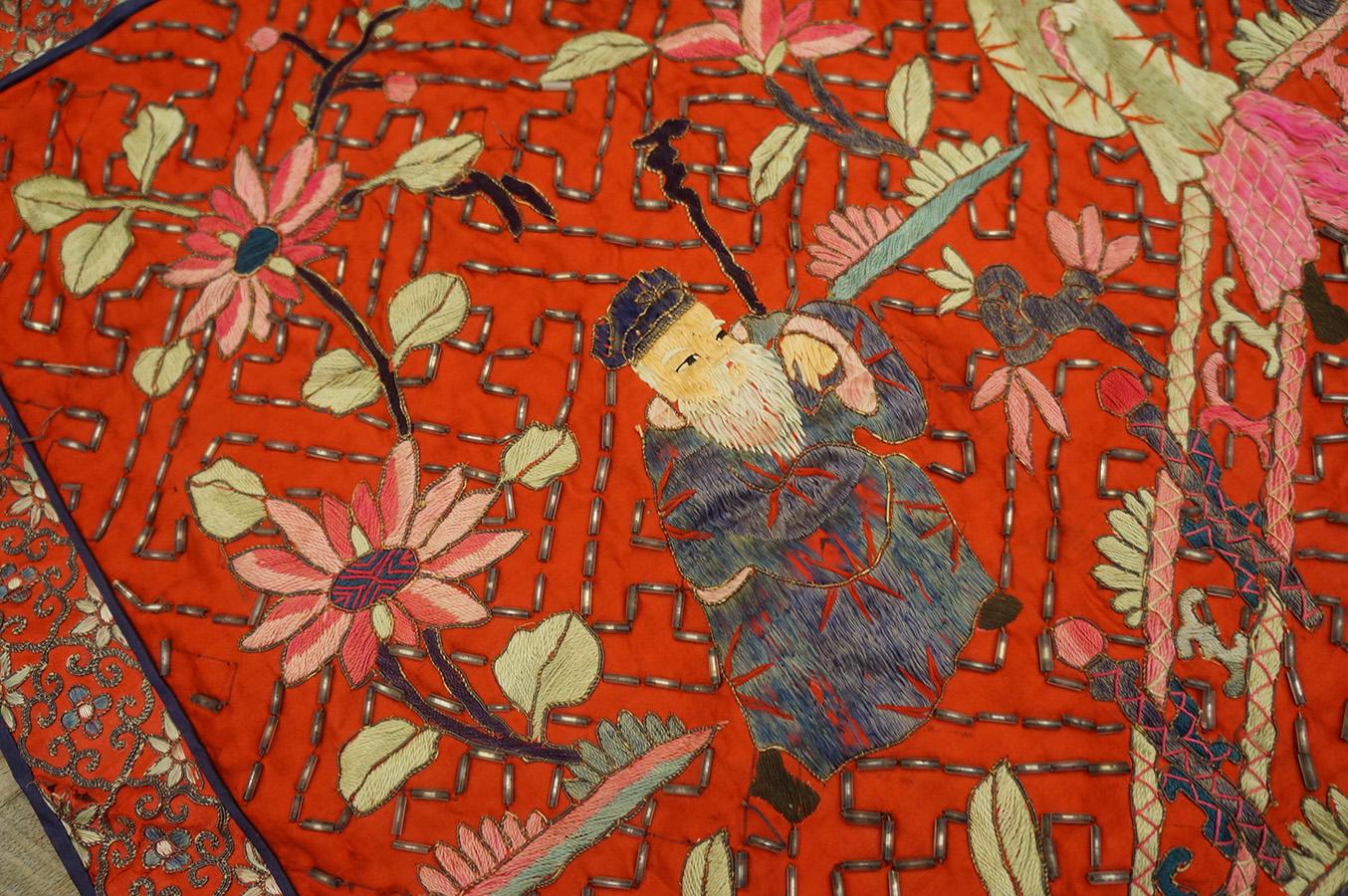 broderie picturale en soie chinoise des années 1930 (5 cm)  61 cm x 91 cm  en vente 5