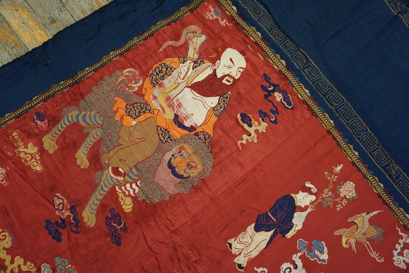 19th Century Chinese Pictorial Embroidery Textile (3' 6'' x 11' 4'' - 107 x 345) For Sale 3