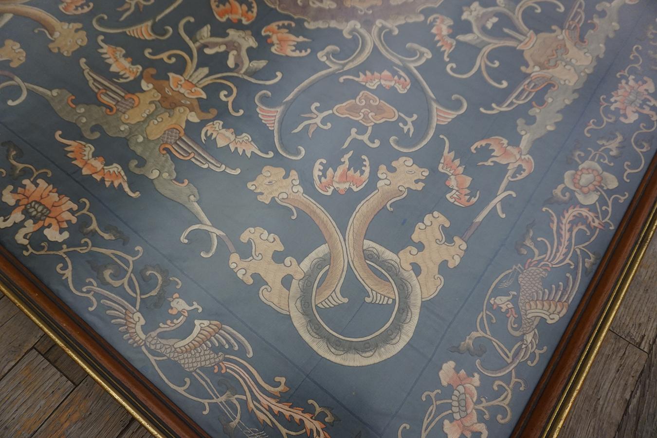 Embroidered Early 19th Century Chinese Silk Embroidery ( 3' x 3'7