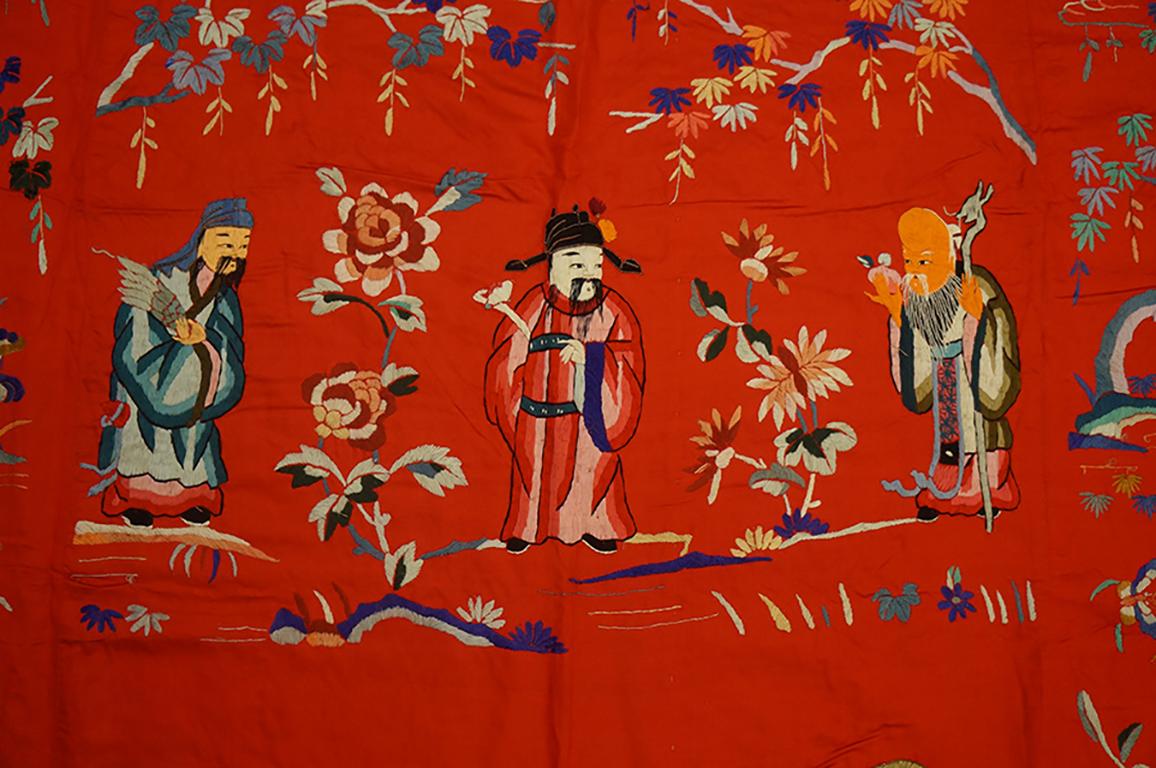 Silk Antique Chinese Textile 4' 3