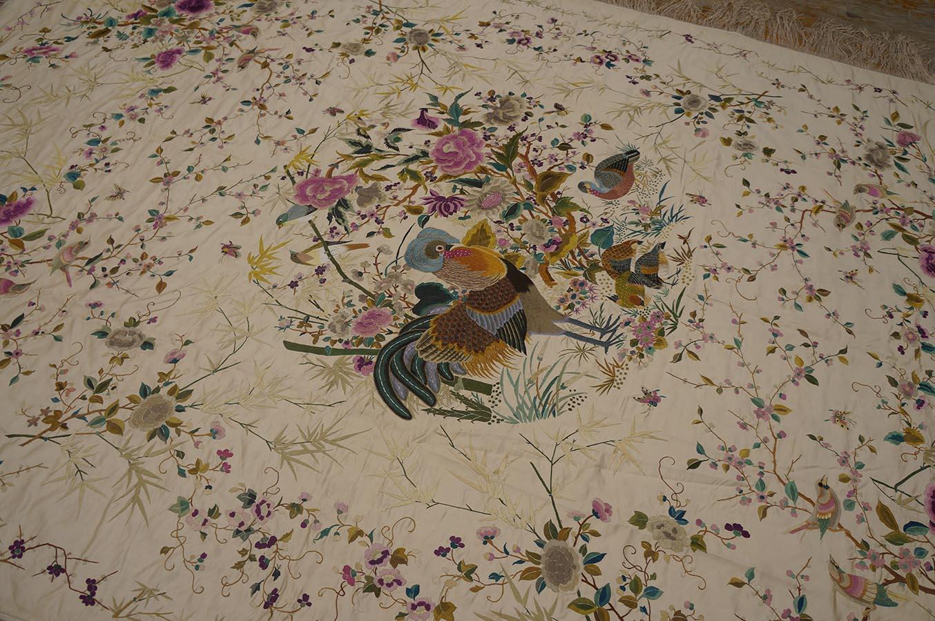 Late 19th Century Chinese Silk Embroidery ( 5'10