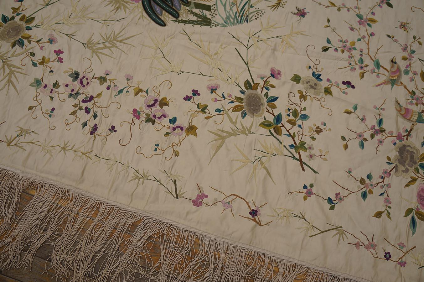 Late 19th Century Chinese Silk Embroidery ( 5'10