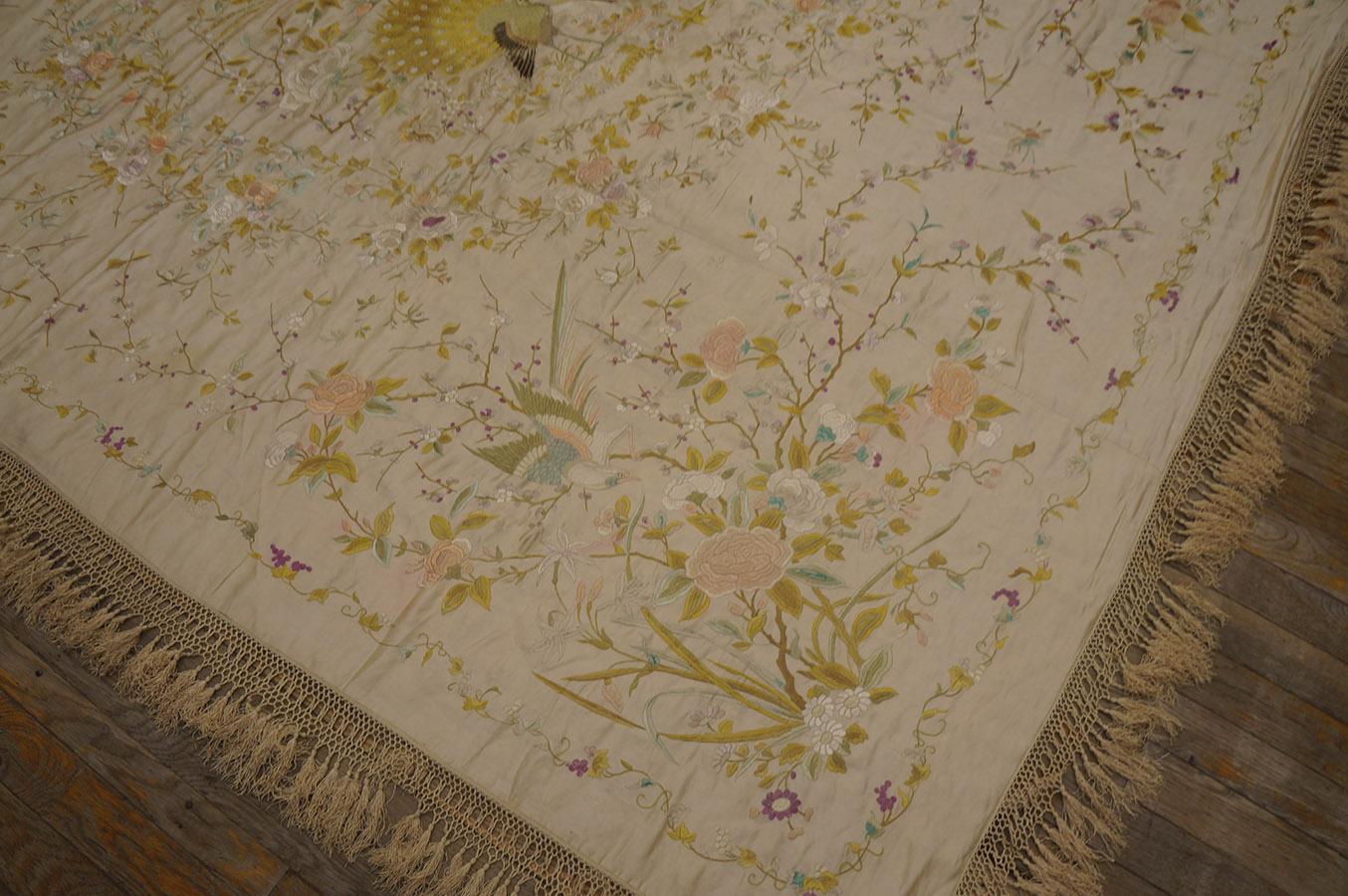 Late 19th Century Chinese Silk Embroidery ( 6'2'' x 9'8''- 188 x 295 ) In Good Condition For Sale In New York, NY
