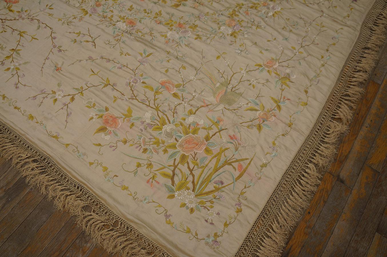 Late 19th Century Chinese Silk Embroidery ( 6'2'' x 9'8''- 188 x 295 ) For Sale 1