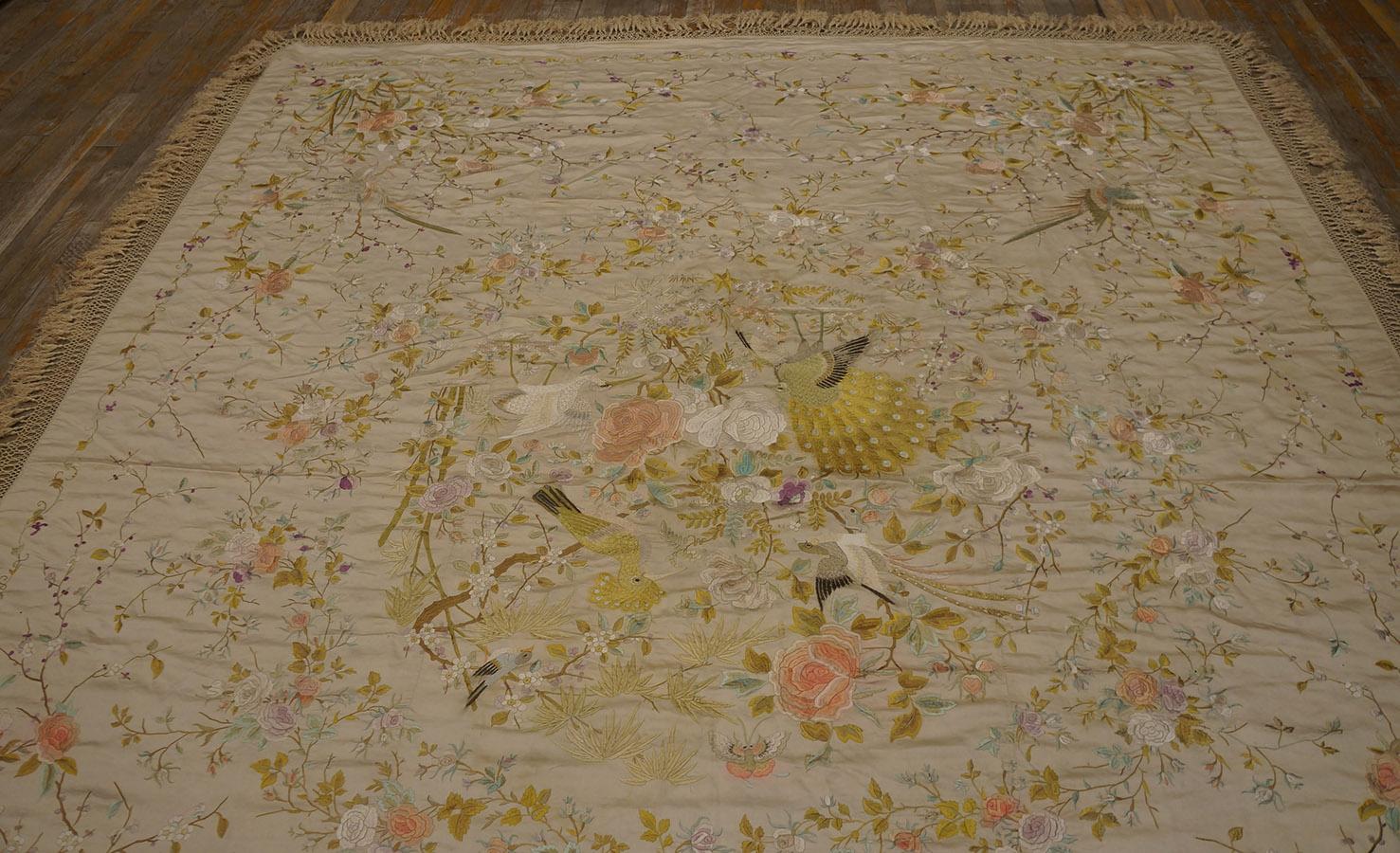 Late 19th Century Chinese Silk Embroidery ( 6'2'' x 9'8''- 188 x 295 ) For Sale 3