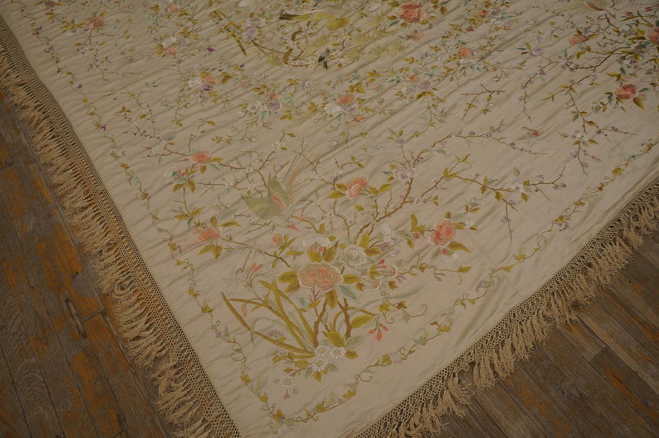 Late 19th Century Chinese Silk Embroidery ( 6'2'' x 9'8''- 188 x 295 ) For Sale 4