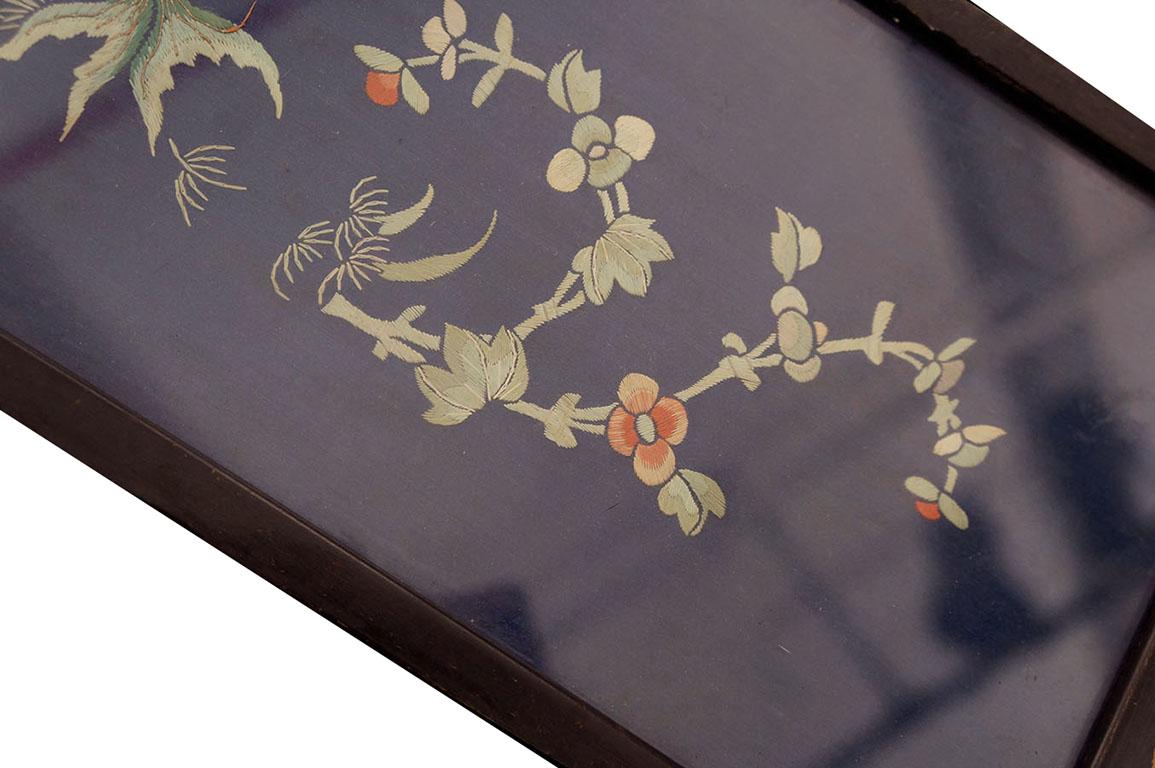 Tissé à la main Textile chinois ancien cultivé à la main de 0' 8''x 1' 10'' en vente