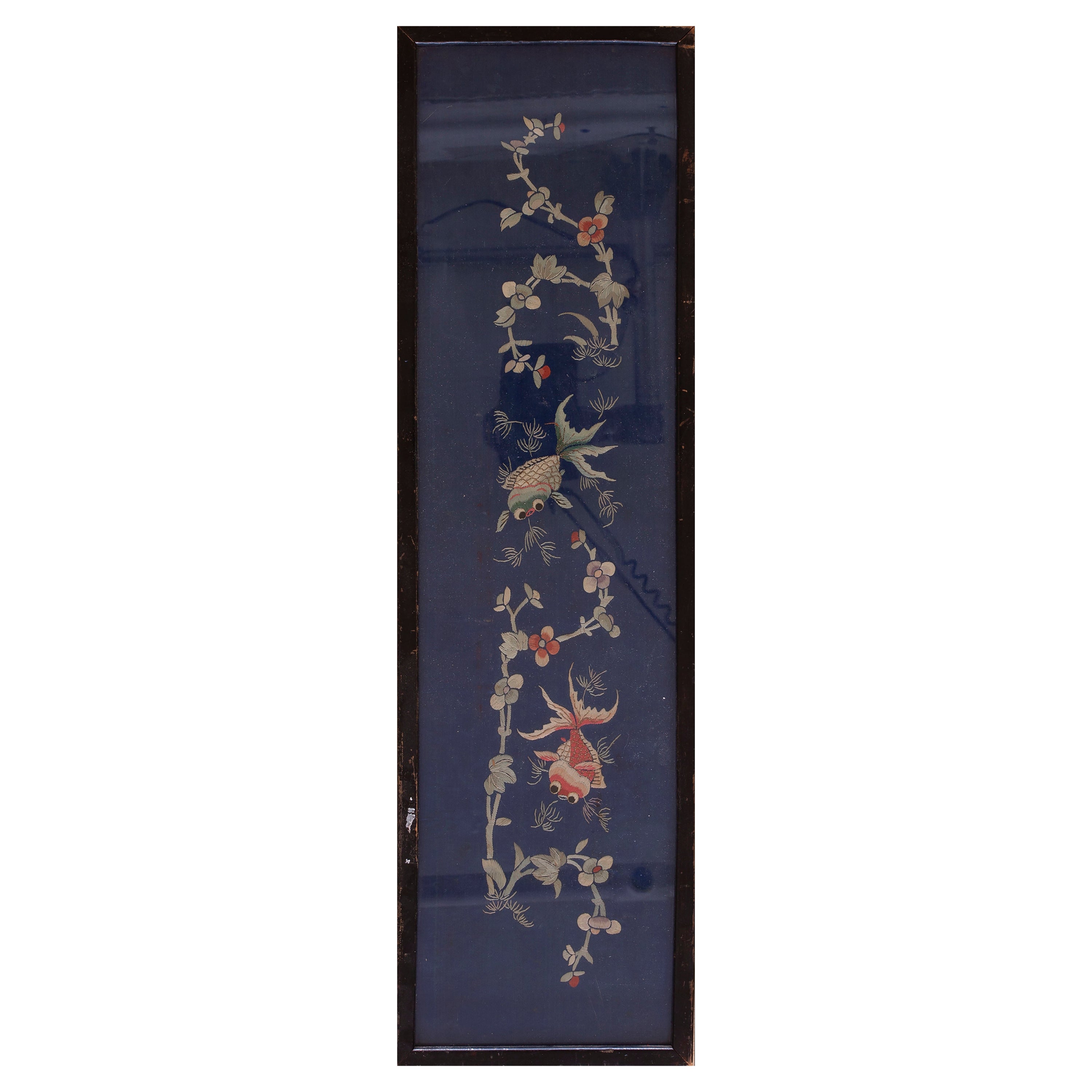Textile chinois ancien cultivé à la main de 0' 8''x 1' 10''