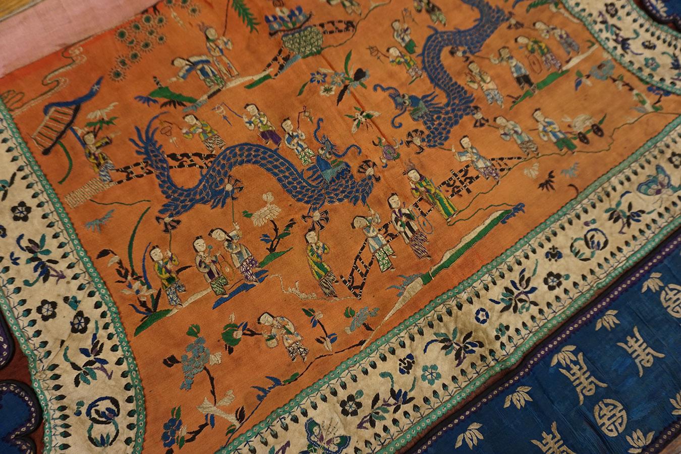 19th Century Chinese Silk Embroidery ( 1'6