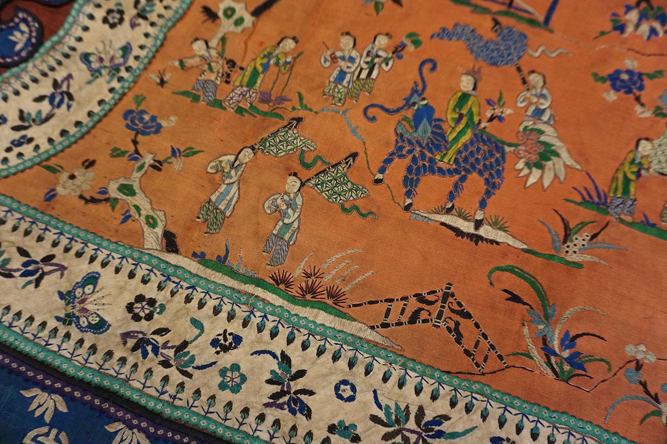 19th Century Chinese Silk Embroidery ( 1'6
