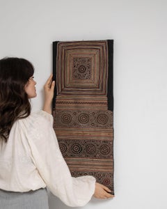 Antique Chinese Textile Wall Art, Early 20th Century Rich Fabric