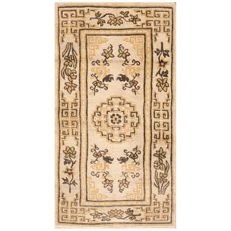 Antique Ochre Tibetan Lotus Flower Design Rug at 1stDibs | lotus flower ...