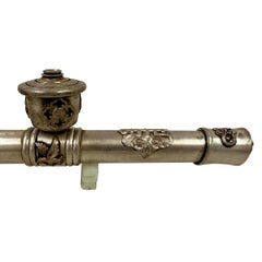 Antique Chinese/Tibetan Silver Smoking Pipe, Late Qing Dynasty, Handcrafted Art