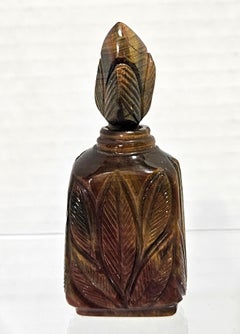 ANTIQUE CHINESE TIGER EYE STONE SNUFF BOTTLE 19th Century