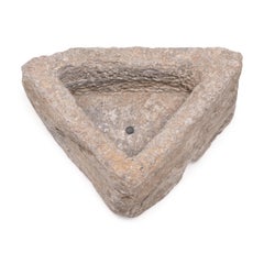 Antique Chinese Triangle Stone Trough, Early 20th Century