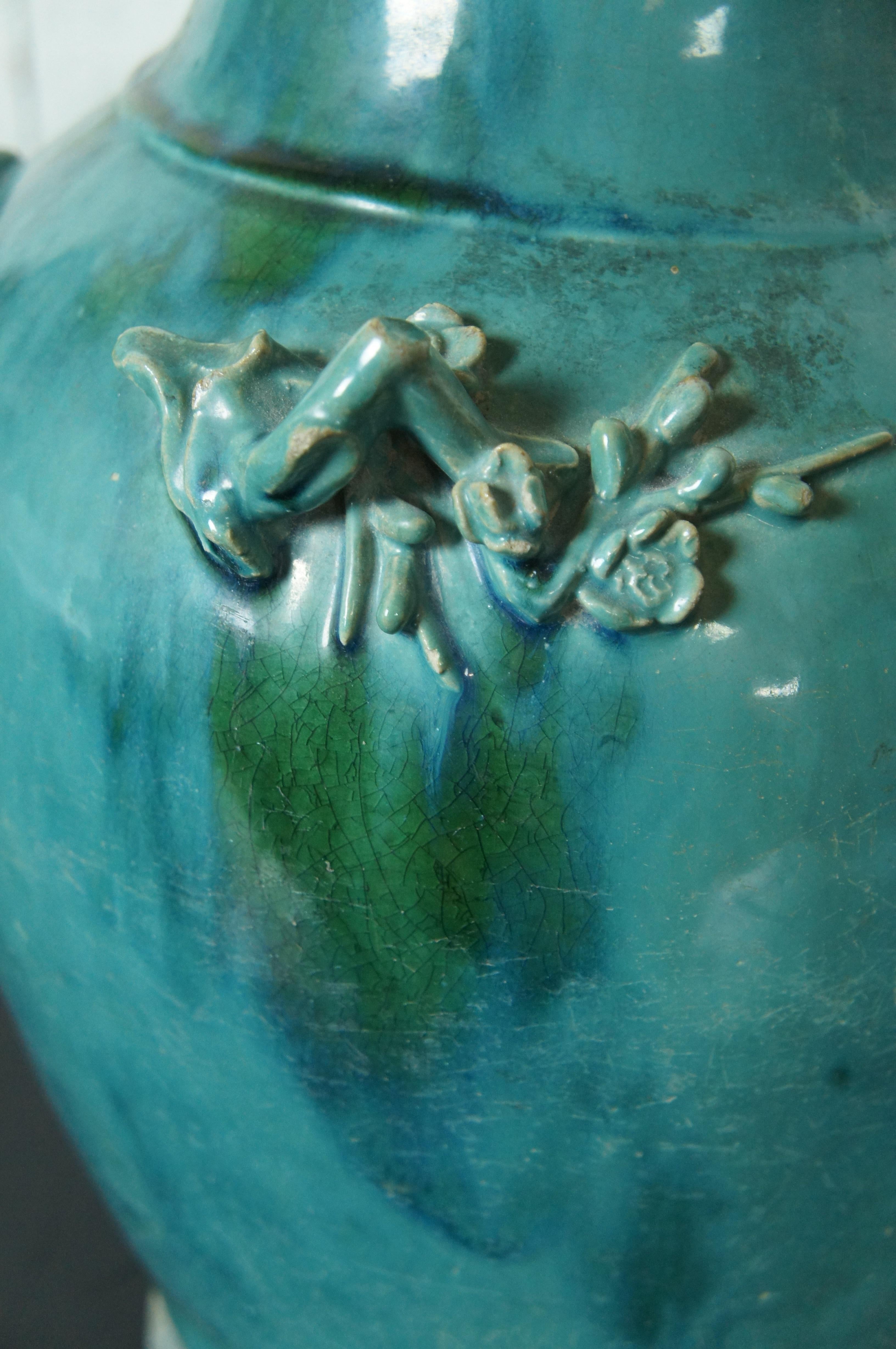 Antique Chinese Turquoise Green Ceramic Wine Jug Jar Medicine Urn Bottle 19