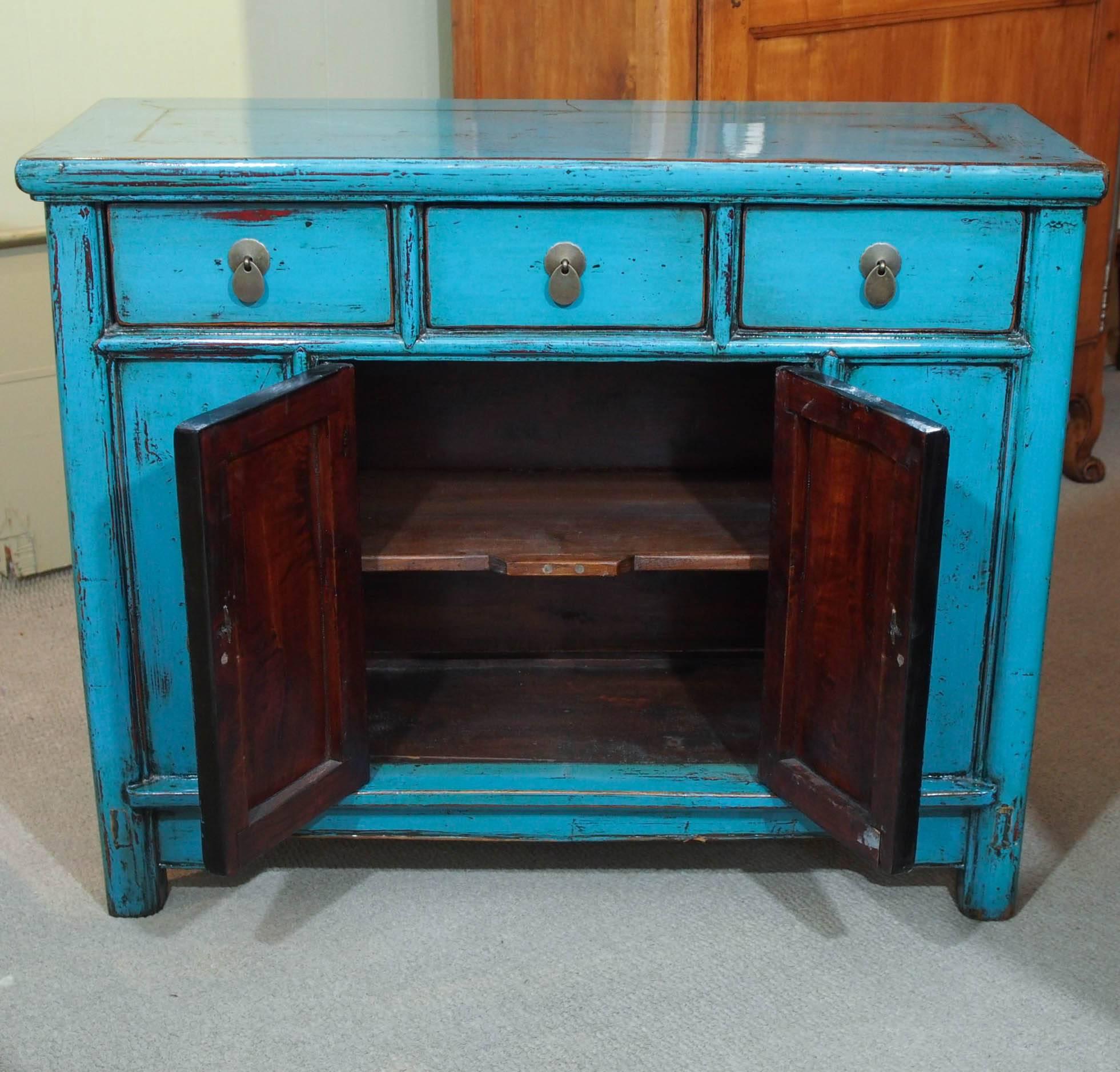 antique turquoise cabinets