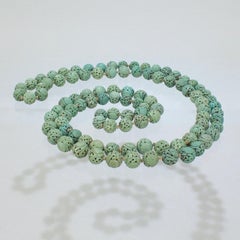 Antique Chinese Turquoise Shou Bead Necklace