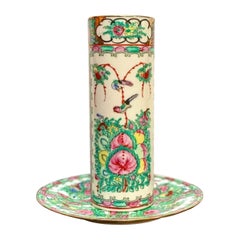 Antique Chinese Vase Antique Vase with the Platter Chinoiserie Decor