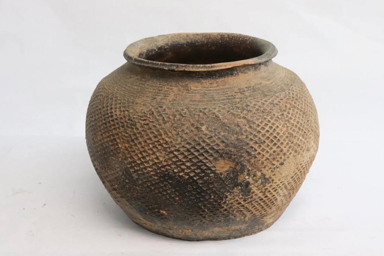Other Antique Chinese Warring Period Earthenware Jar, Pottery, Wabi Sabi Brown/Black
