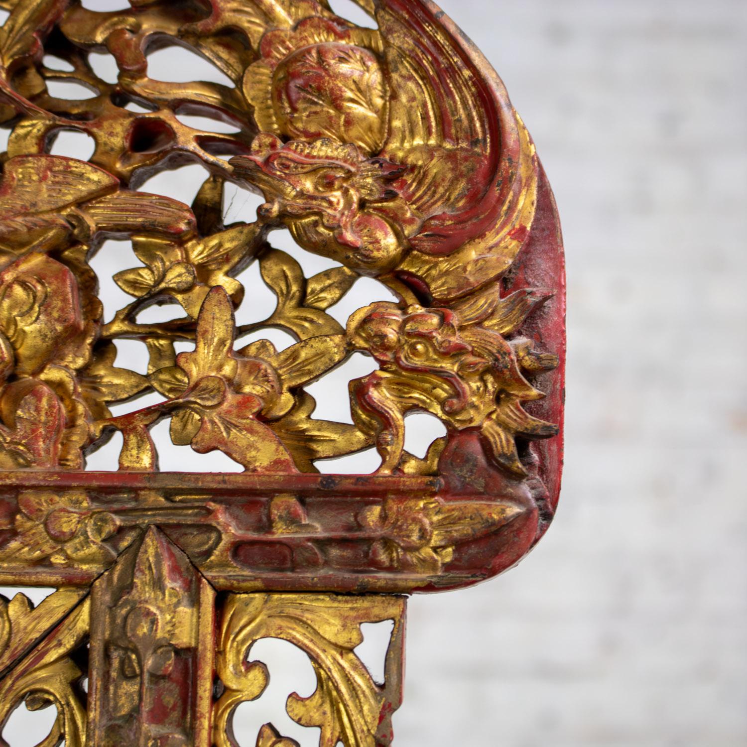 Antique Chinese Wash Basin Stand Red Lacquer & Gilded w/Hand Carved Details For Sale 7