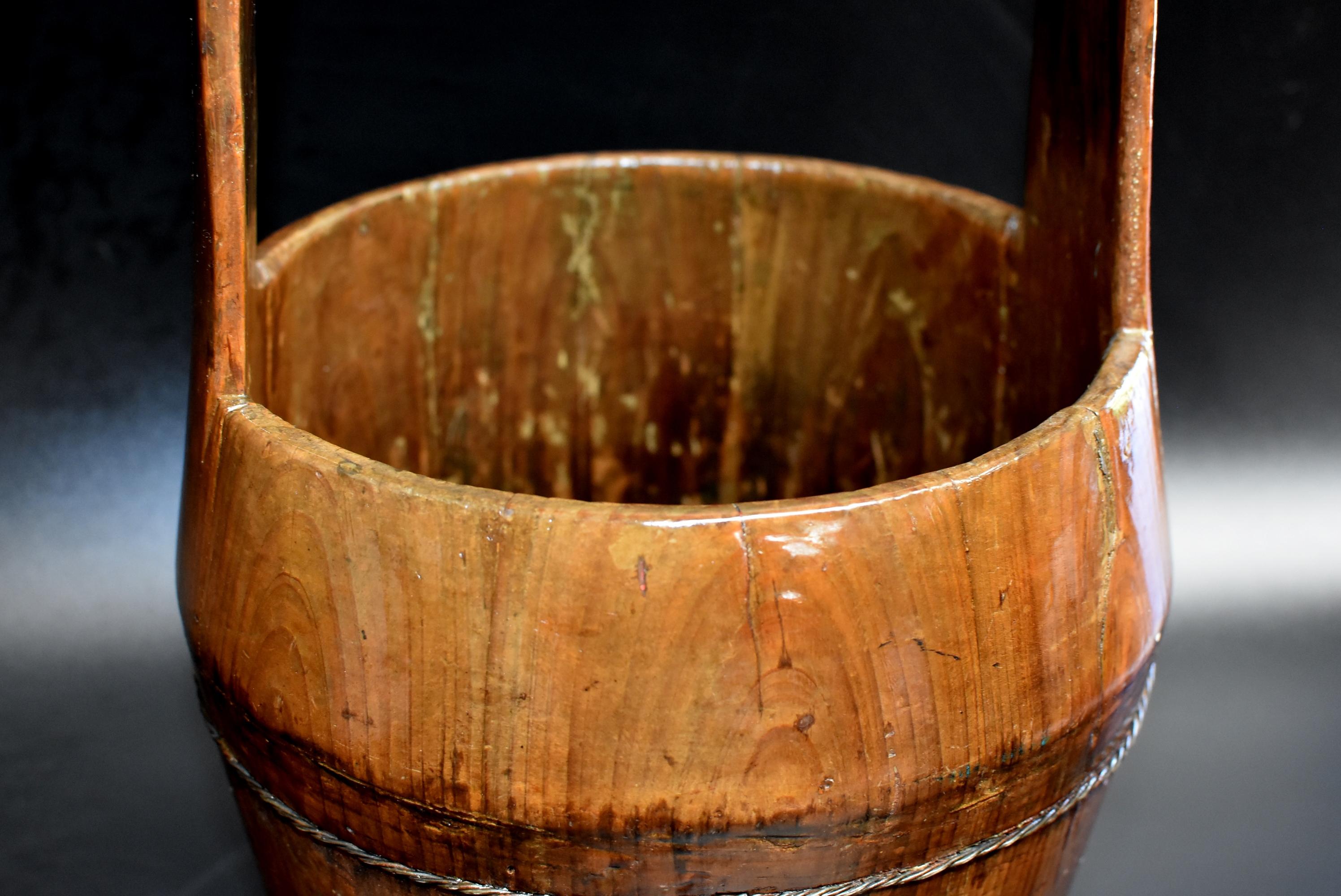 19th Century Antique Chinese Water Basket