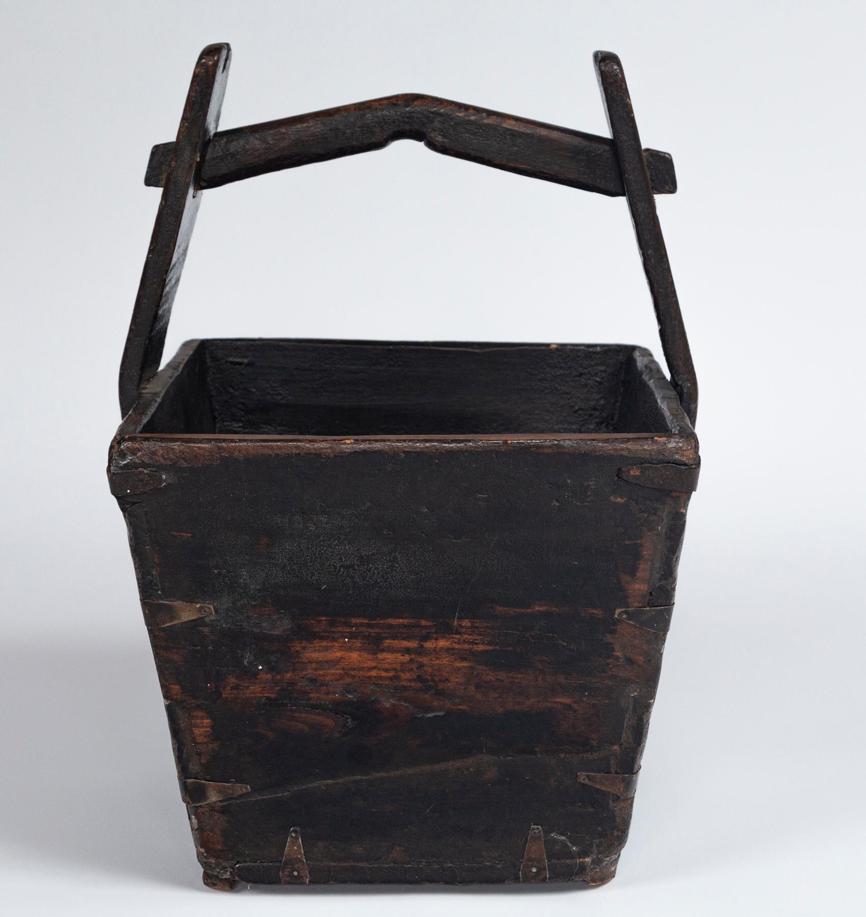 Rustic Antique Chinese Water Bucket, early 20th Century