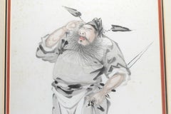 Antique Chinese Water Color Painting of a Man C Qing Dynasty, 19th C
