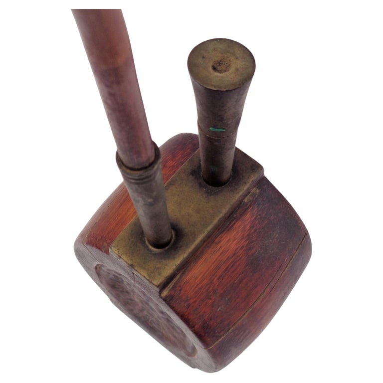 19th Century Chinese Wood Bronze Water Pipe For Sale at 1stDibs