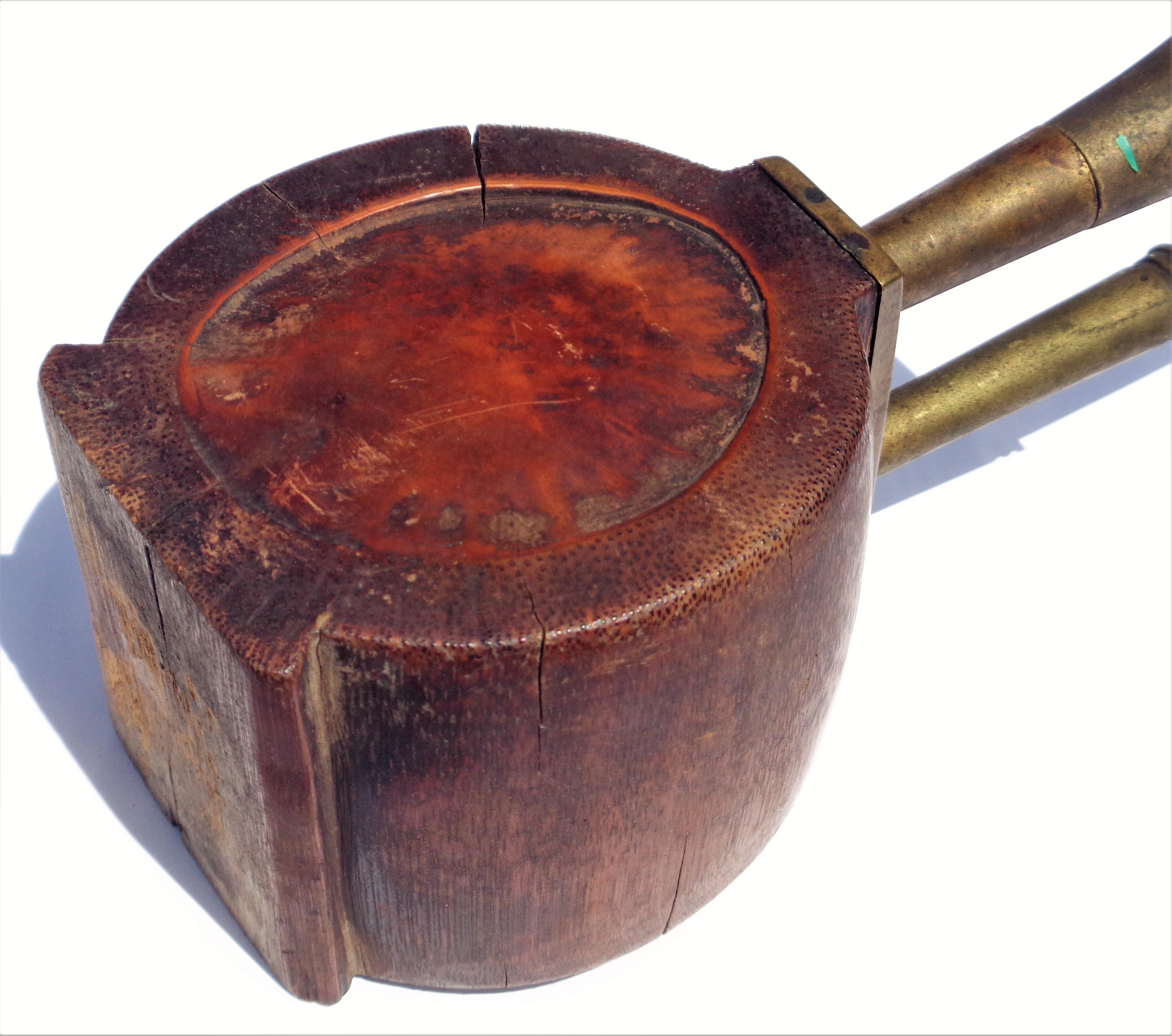  19th Century Chinese Wood Bronze Water Pipe 9