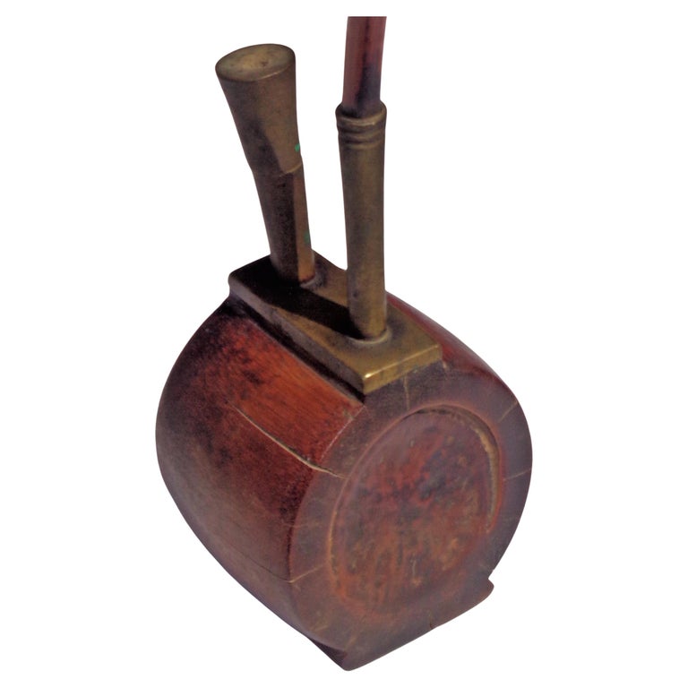 19th Century Chinese Wood Bronze Water Pipe For Sale at 1stDibs