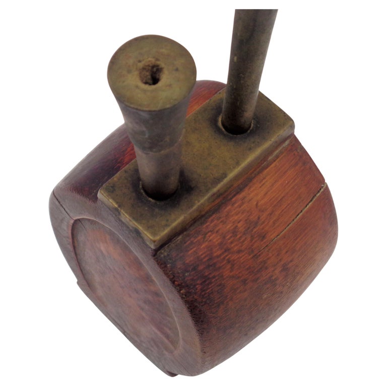 19th Century Chinese Wood Bronze Water Pipe For Sale at 1stDibs