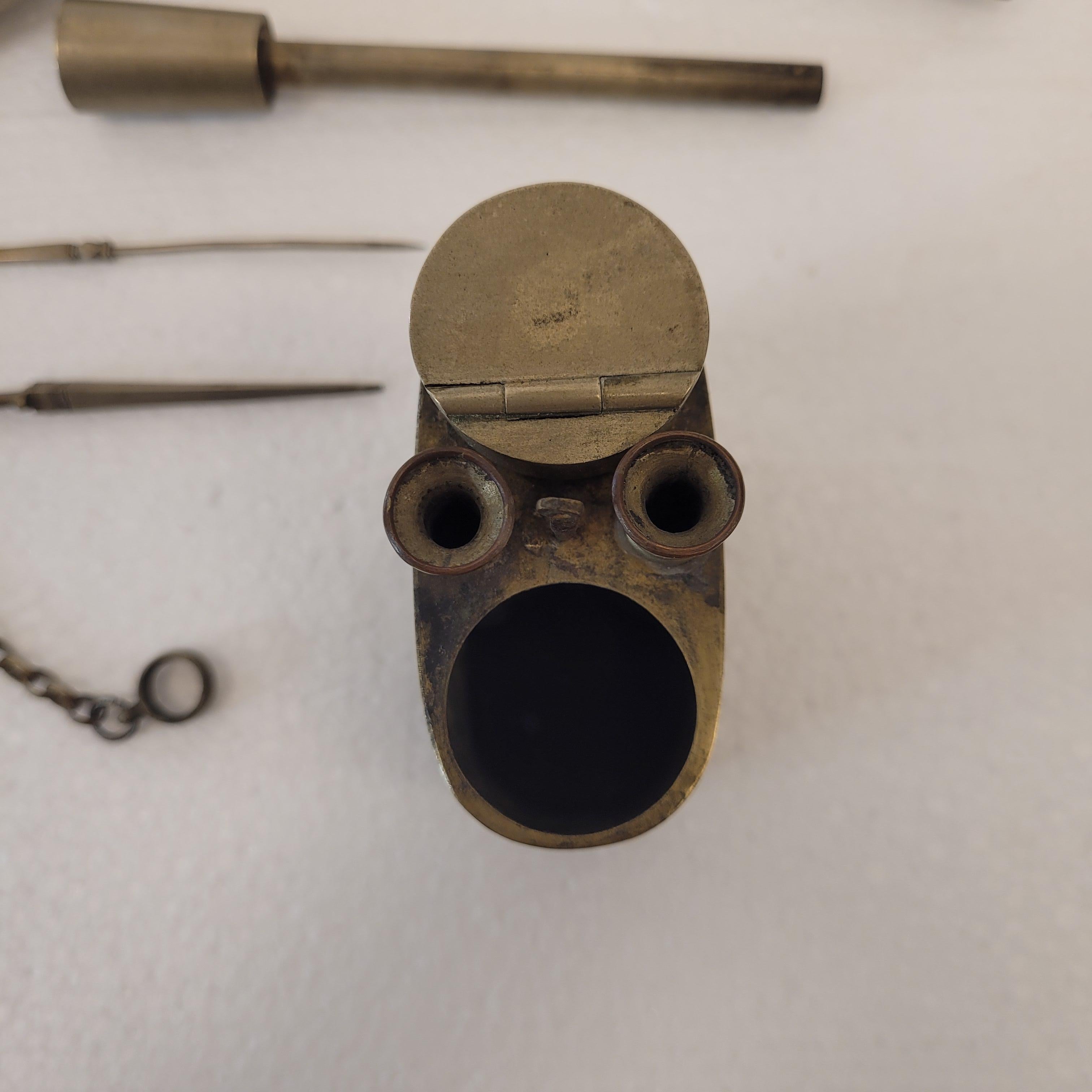 Antica pipa ad acqua cinese, metallo e smalto cloisonné, sigillo in vendita 6