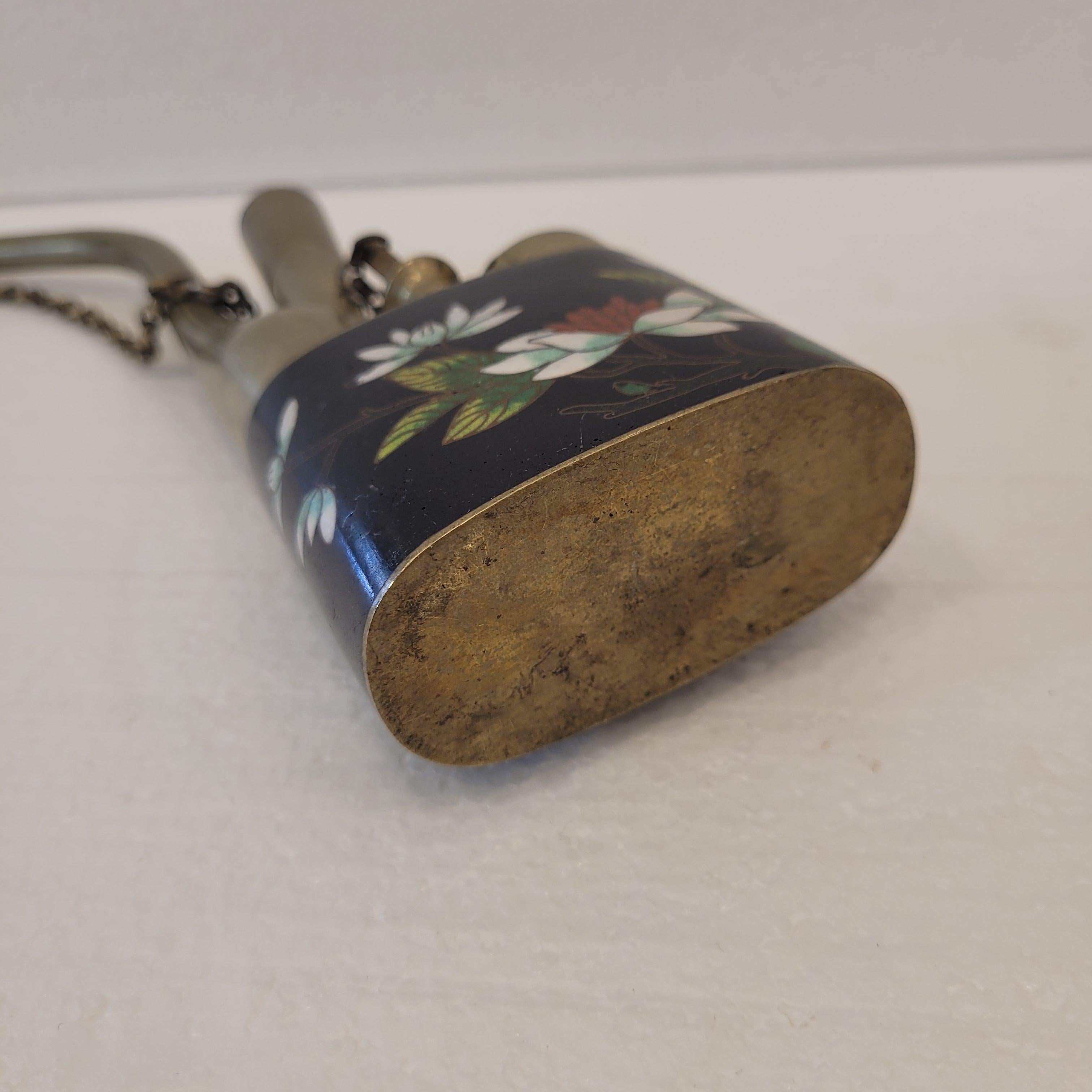 Antica pipa ad acqua cinese, metallo e smalto cloisonné, sigillo in vendita 7