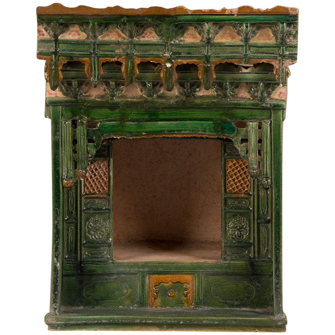 Antique Chinese Wedding Bed Glazed Roof Tile, Ming Dynasty, China circa 1650 For Sale
