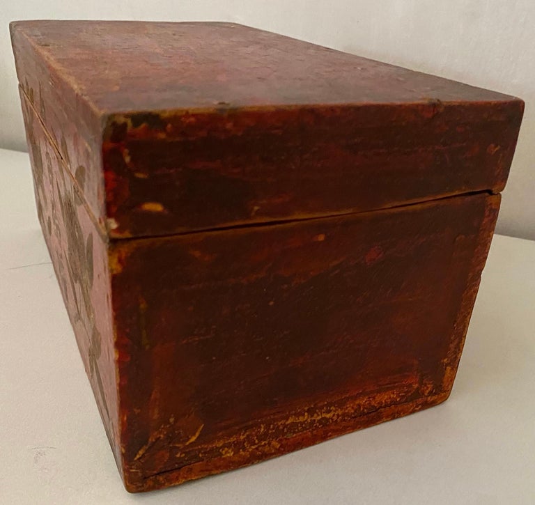19th Century Antique Chinese Wedding Jewelry Box For Sale