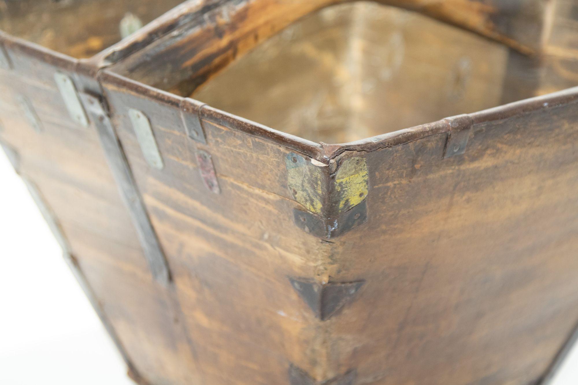 Hand-Crafted Antique Chinese Wood Basket For Sale