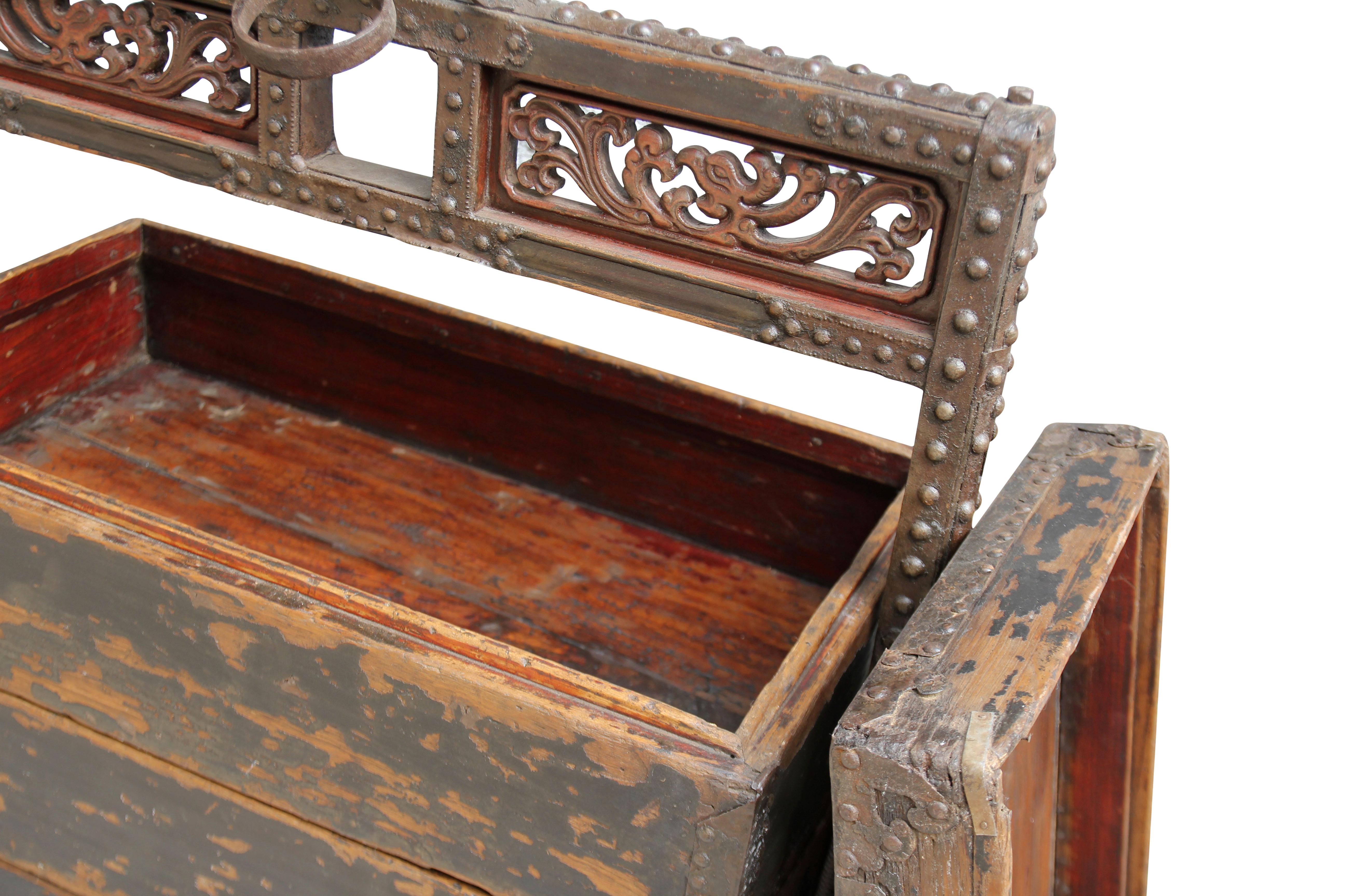 Antique Chinese Wood Food Box For Sale 1