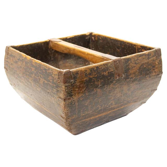 Antique Chinese Wooden Rice Bucket - 4 For Sale on 1stDibs