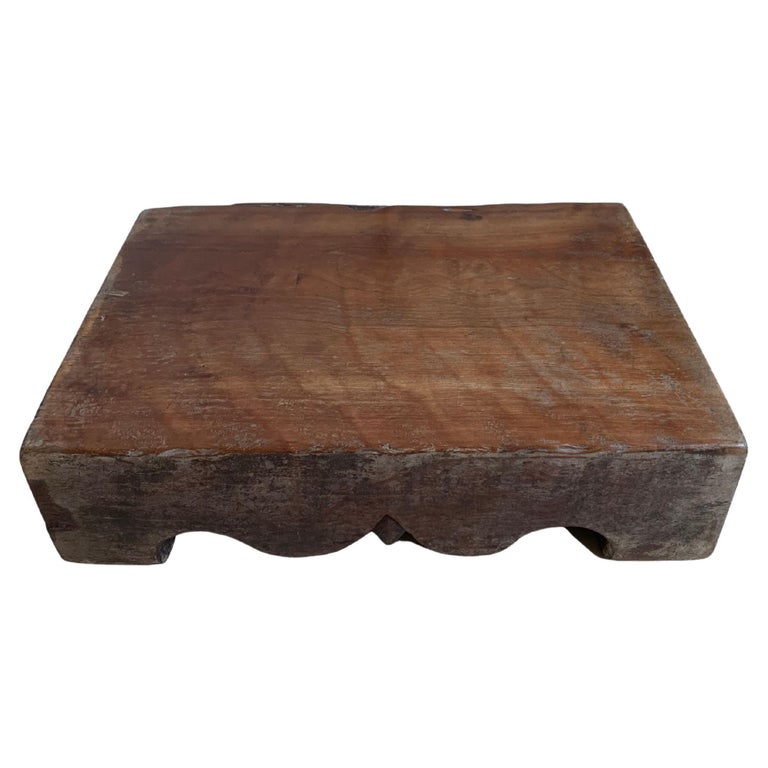 Antique Chinese Wooden Block / Chopping Block, HandCarved c. 1900 at
