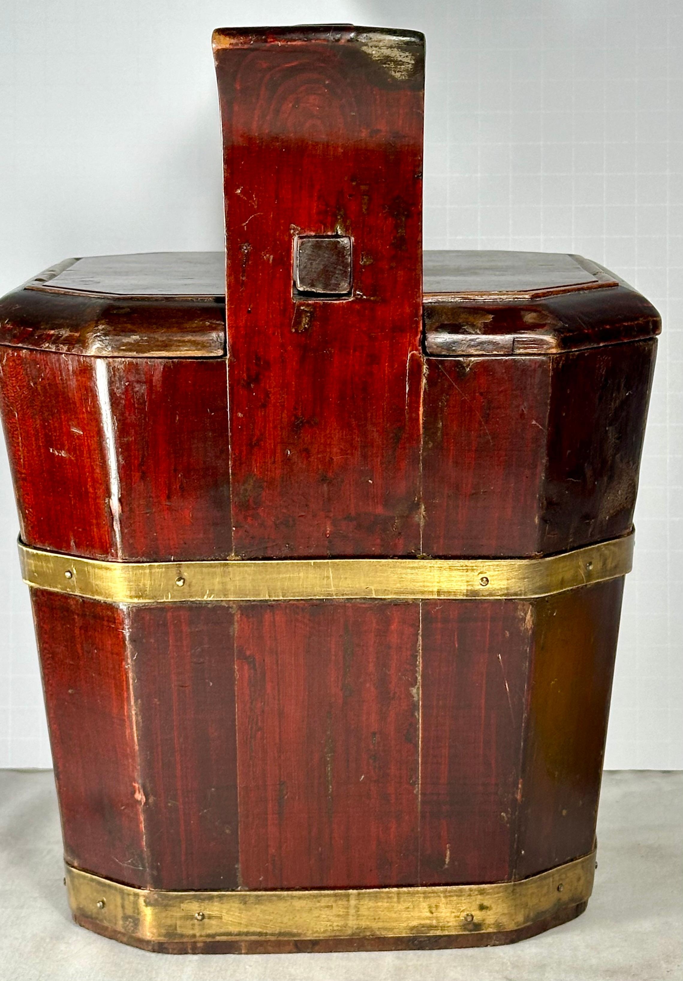 Antique Chinese Wooden Tea Basket. 2