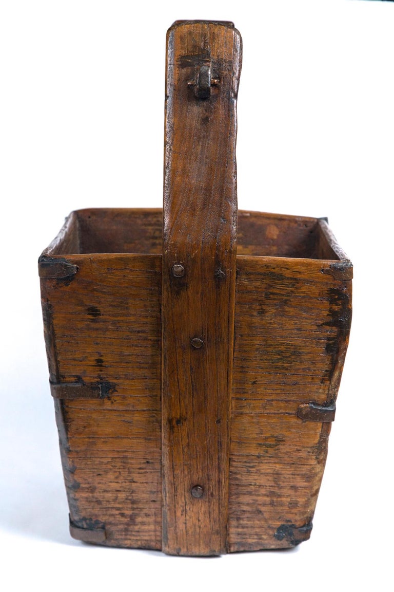 Antique Chinese Wooden Water Bucket, Early 20th Century at 1stDibs